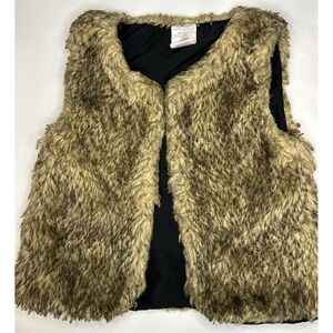 Faux Fur‎ Vest 18 Month Girl's Brown With Black Lining, Viking Ren Faire Baby